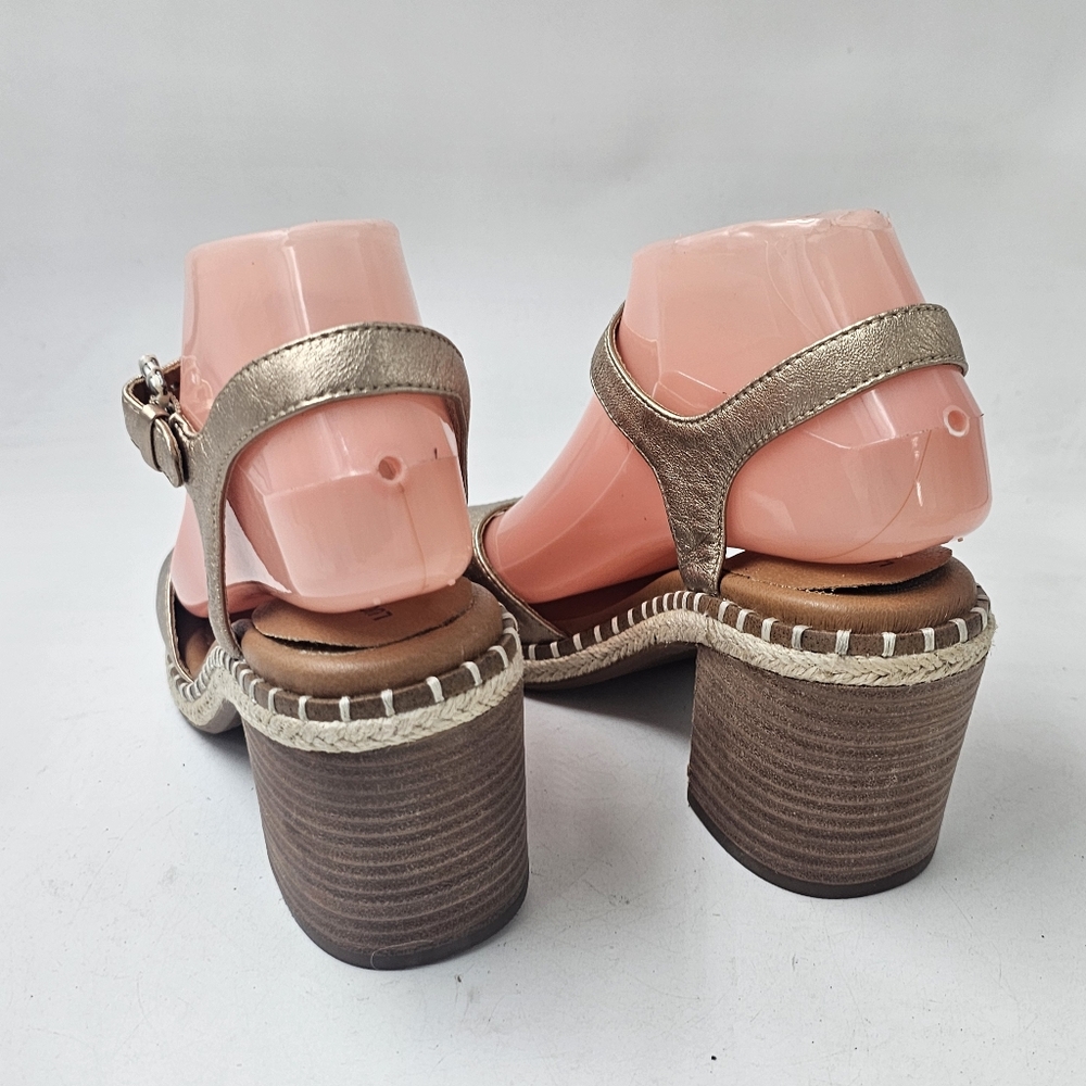Lucky Brand Jennyl Metallic Espadrille Block Heel Sandals Stardust Size 7.5 - Picture 3 of 10